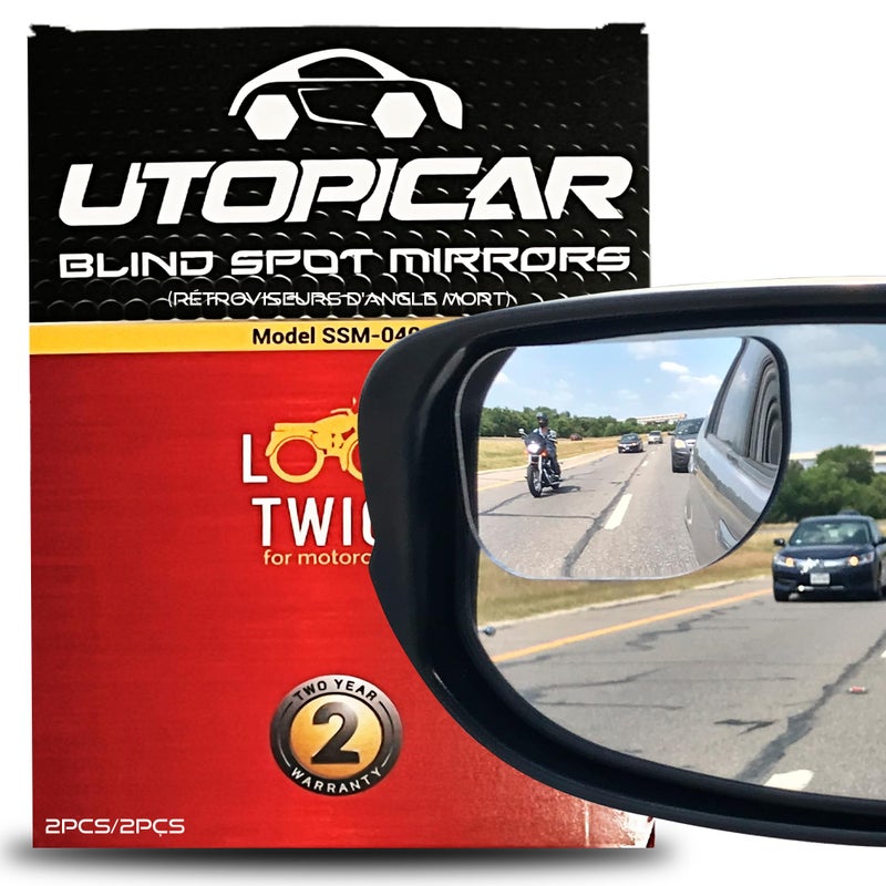 Utopicar Blind Spot Convex Car Mirrors: XLarge Rear View - Rearview Automotive Mirror for Car - Exterior Accessories and Interior for Women & Men (2Pack) - Image 1